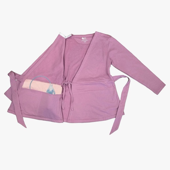 NWT Spoonie Threads French Terry Chemo Post-Surgery Access Wrap Top Women's M - Picture 2 of 14